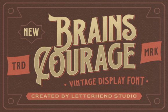 Brains Courage: A Vintage Display Typeface for Bold Web Design
